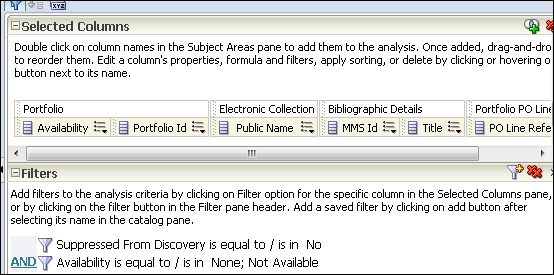 Report Columns and Filters